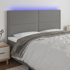 Klassieke LED Hoofdborden en Voetborden voor een Moderne Slaapkamer - Donkergrijs / 200 x 5 x 118/128 cm / 1