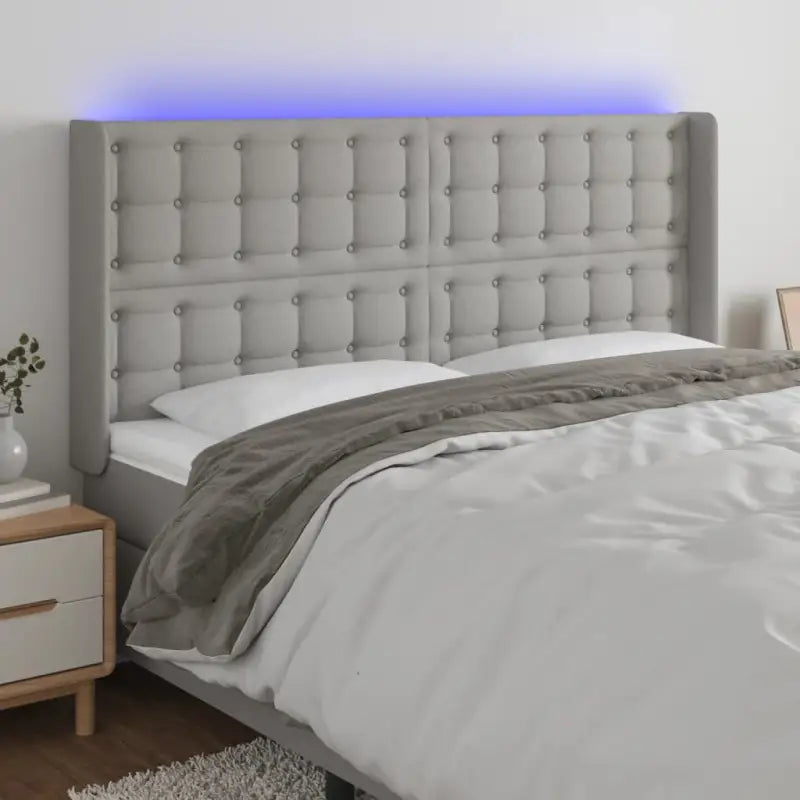 Klassieke LED Hoofdborden en Voetborden voor Moderne Slaapkamers - Lichtgrijs / 203 x 16 x 118/128 cm / 1 - Hoofdborden