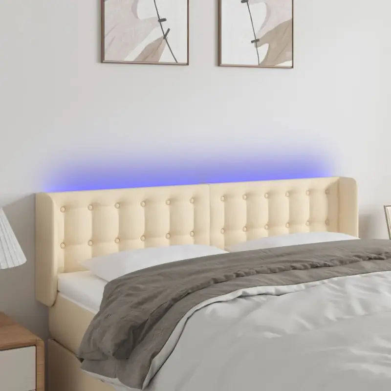 Klassieke LED Hoofdborden en Voetborden voor Moderne Slaapkamers - Crème / 147 x 16 x 78/88 cm / 1 - Hoofdborden