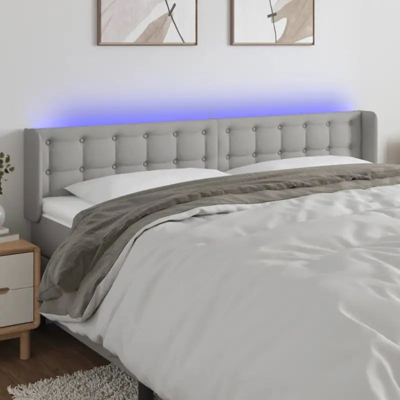 Klassieke LED Hoofdborden en Voetborden voor Moderne Slaapkamers - Lichtgrijs / 203 x 16 x 78/88 cm / 1 - Hoofdborden