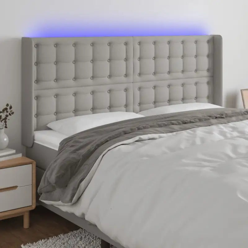 Klassieke LED Hoofdborden en Voetborden voor Moderne Slaapkamers - Lichtgrijs / 163 x 16 x 118/128 cm / 1 - Hoofdborden