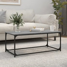 Klassieke salontafel met bewerkt hout en ijzeren frame voor elegantie - Grijs sonoma / 1 / 102 cm - Salontafels