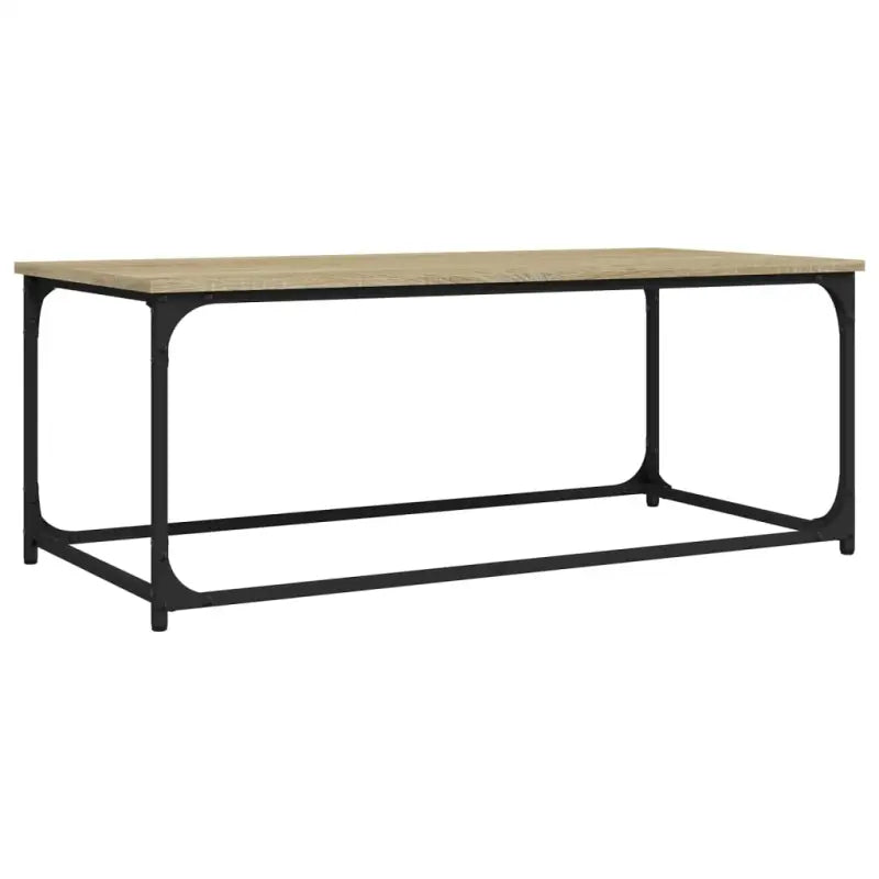 Klassieke salontafel met bewerkt hout en ijzeren frame voor elegantie - Salontafels