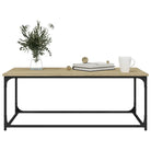 Klassieke salontafel met bewerkt hout en ijzeren frame voor elegantie - Salontafels