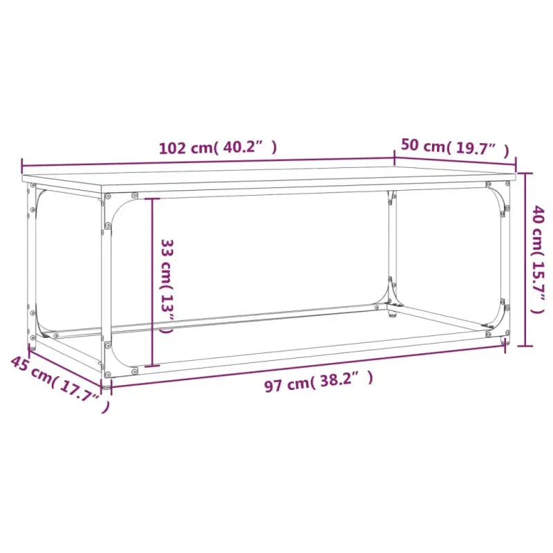 Klassieke salontafel met bewerkt hout en ijzeren frame voor elegantie - Salontafels