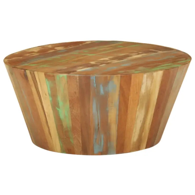 Klassieke salontafel van massief gerecycled hout een uniek meubelstuk - Ø 65 x 31 cm / 1 / massief gerecycled hout