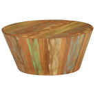 Klassieke salontafel van massief gerecycled hout een uniek meubelstuk - Ø 65 x 31 cm / 1 / massief gerecycled hout