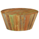 Klassieke salontafel van massief gerecycled hout een uniek meubelstuk - Ø 65 x 31 cm / 1 / massief gerecycled hout