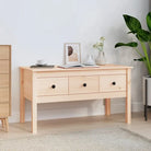 Klassieke salontafel van massief grenenhout met opbergruimte - Naturel / 1 - Salontafels