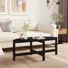 Klassieke salontafel van massief grenenhout met rustieke charme - Zwart / 118 x 63 x 45 cm / 1 - Salontafels