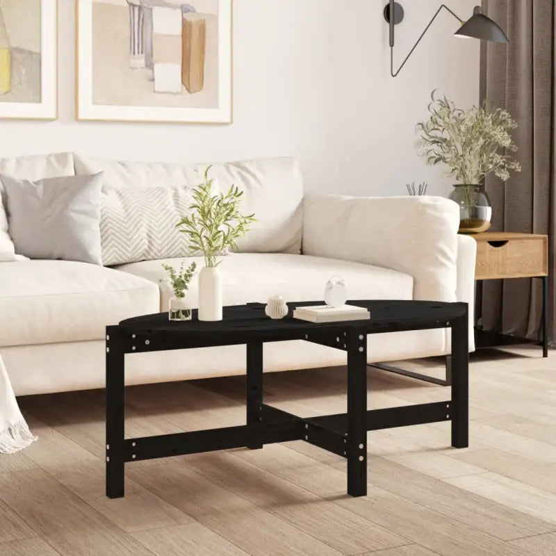 Klassieke salontafel van massief grenenhout met rustieke charme - Zwart / 118 x 63 x 45 cm / 1 - Salontafels