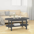 Klassieke salontafel van massief grenenhout met rustieke uitstraling - Grijs / 110 x 55 x 45 cm / 1 - Salontafels