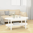 Klassieke salontafel van massief grenenhout met rustieke uitstraling - Wit / 110 x 55 x 45 cm / 1 - Salontafels