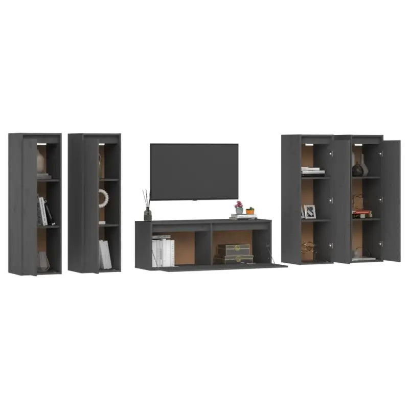 Klassieke televisiekast van massief grenenhout met trendy design - Tv-meubels