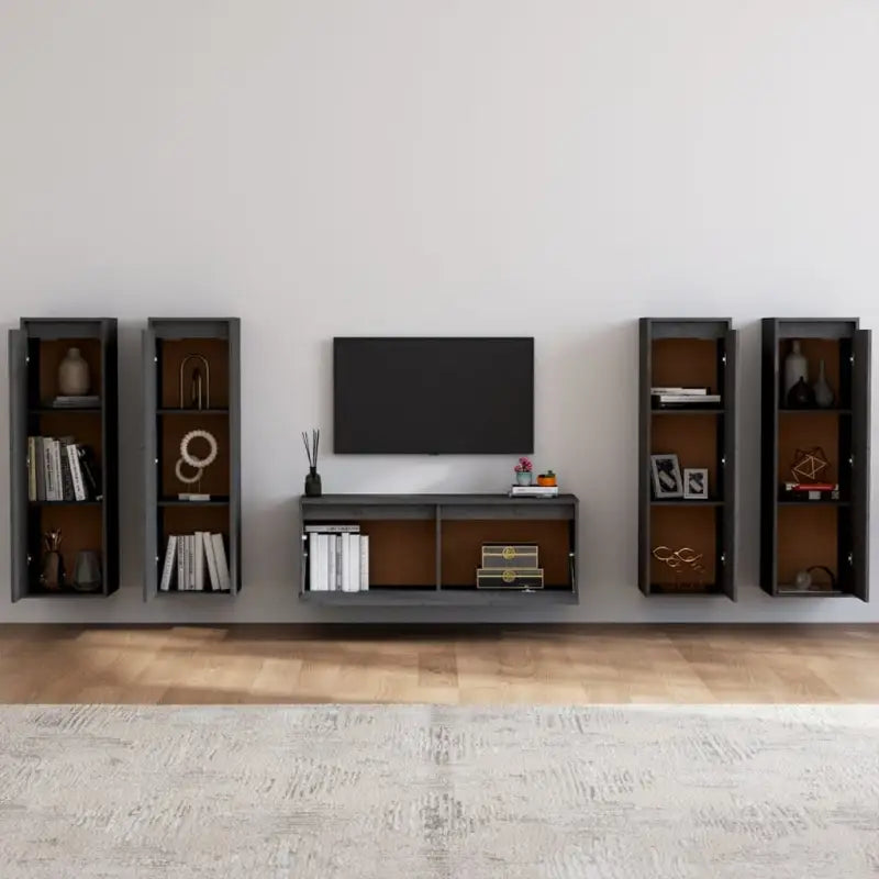 Klassieke televisiekast van massief grenenhout met trendy design - Tv-meubels