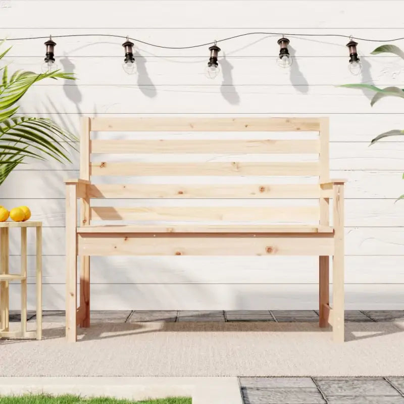 Klassieke tuinbank van massief grenenhout voor buitengebruik - Natuurlijk grenenhout / 109 x 48 x 91.5 cm / 1