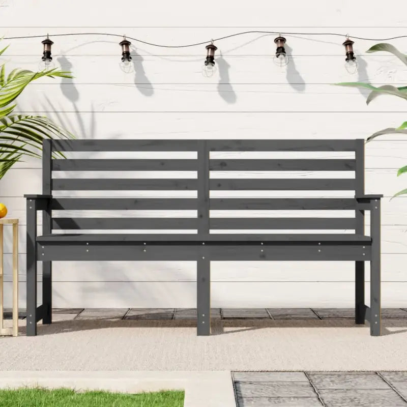 Klassieke tuinbank van massief grenenhout voor buitengebruik - Grijs grenenhout / 159.5 x 48 x 91.5 cm / 1 - Tuinbanken