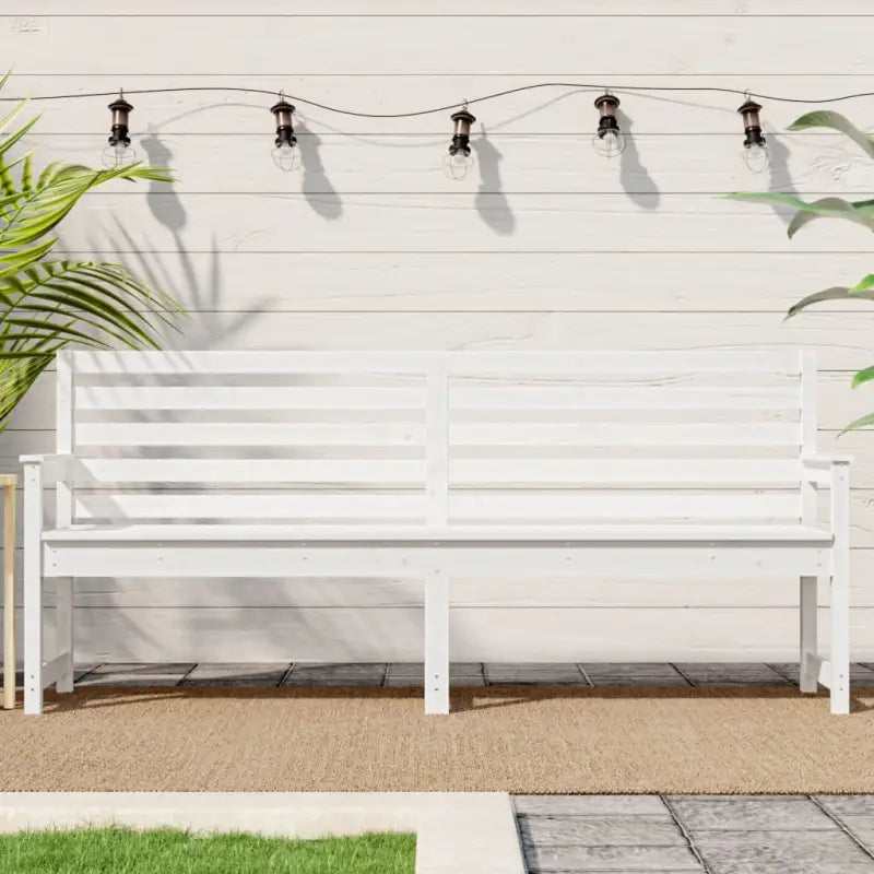 Klassieke tuinbank van massief grenenhout voor buitengebruik - Wit grenenhout / 203.5 x 48 x 91.5 cm / 1 - Tuinbanken