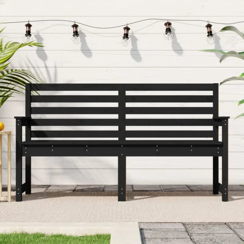 Klassieke tuinbank van massief grenenhout voor buitengebruik - Zwart grenenhout / 159.5 x 48 x 91.5 cm / 1 - Tuinbanken