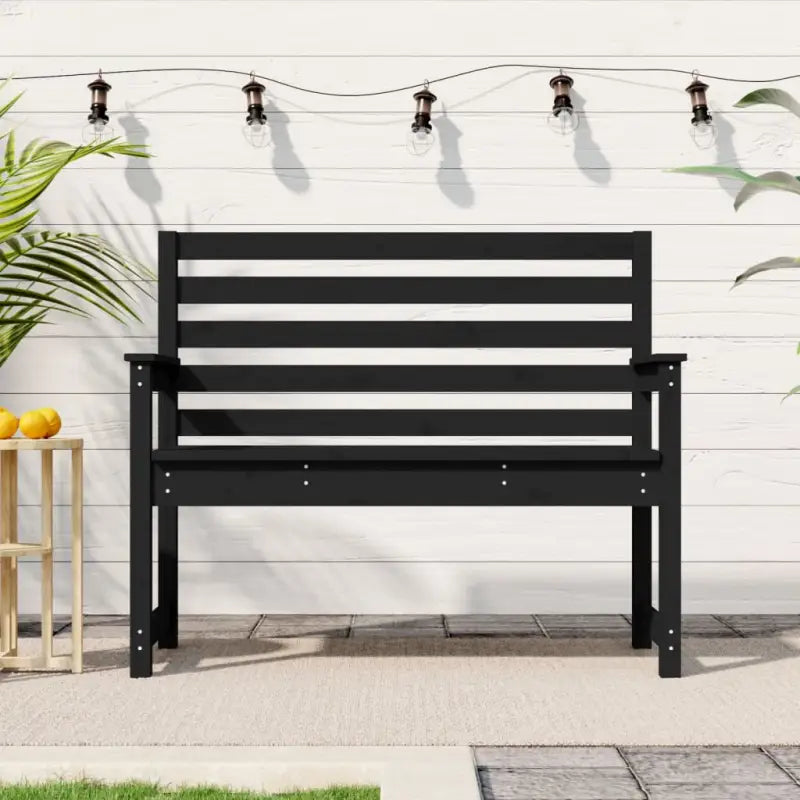 Klassieke tuinbank van massief grenenhout voor buitengebruik - Zwart grenenhout / 109 x 48 x 91.5 cm / 1 - Tuinbanken