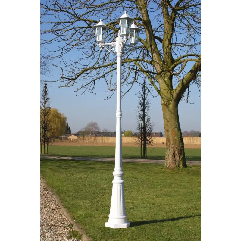 Klassieke tuinlantaarn met drie armen en 215 cm lengte - Wit / 1 / 3 - Buitenverlichting
