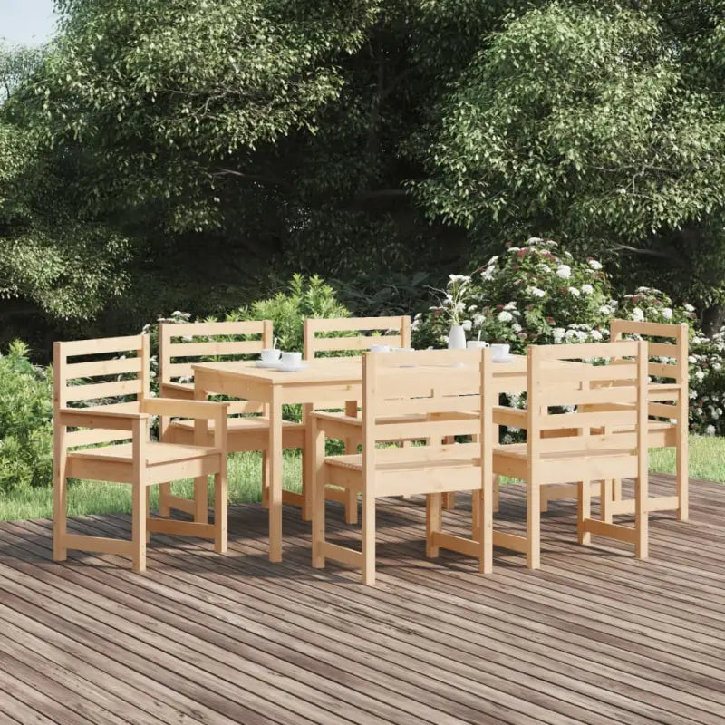 Klassieke tuinset van massief grenenhout met stevig tafelblad - Tuinsets