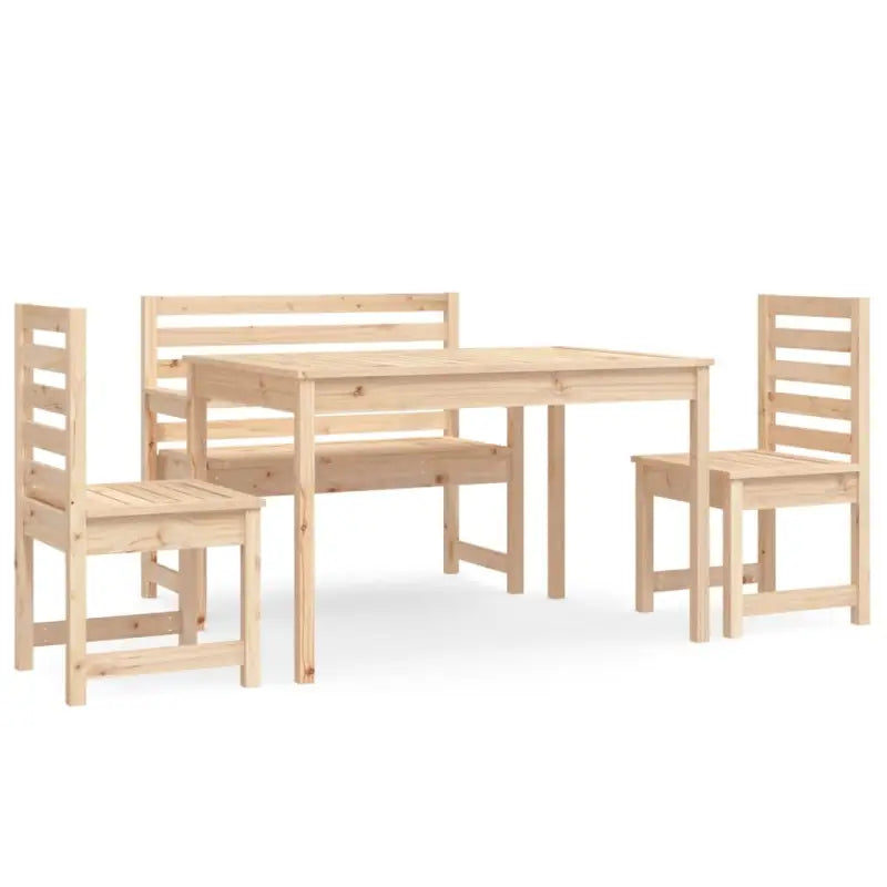 Klassieke tuinset van massief grenenhout met stevig tafelblad - Tuinsets