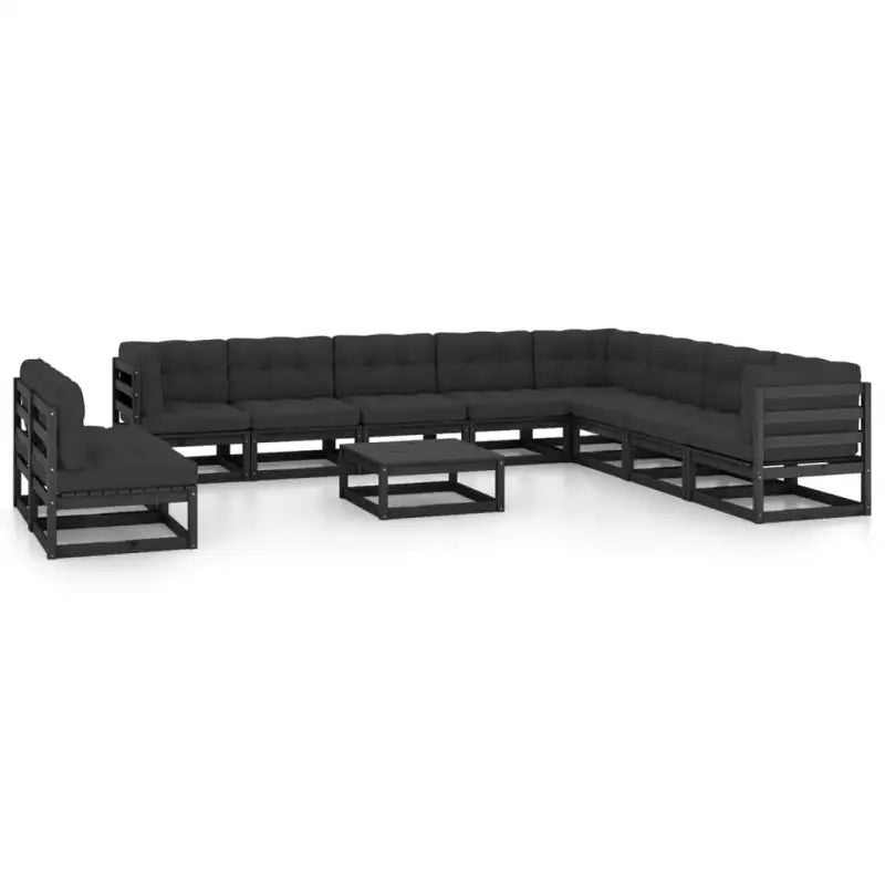 Klassieke Tuinset van Massief Grenenhout voor Relaxen en Ontspanning - Zwart / Ja - Tuinsets