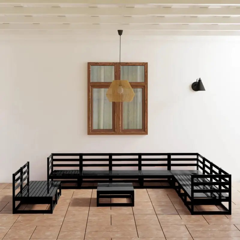 Klassieke Tuinset van Massief Grenenhout voor Relaxen en Ontspanning - Zwart / Nee - Tuinsets