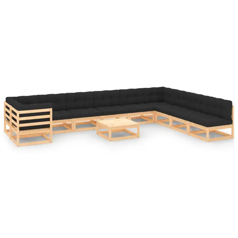 Klassieke Tuinset van Massief Grenenhout voor Relaxen en Ontspanning - Naturel en antraciet / Ja - Tuinsets