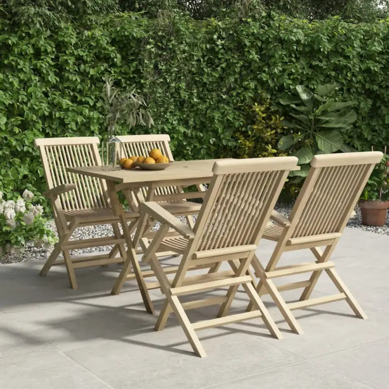 Klassieke tuinset van massief teakhout voor een comfortabele ervaring - Tuinsets