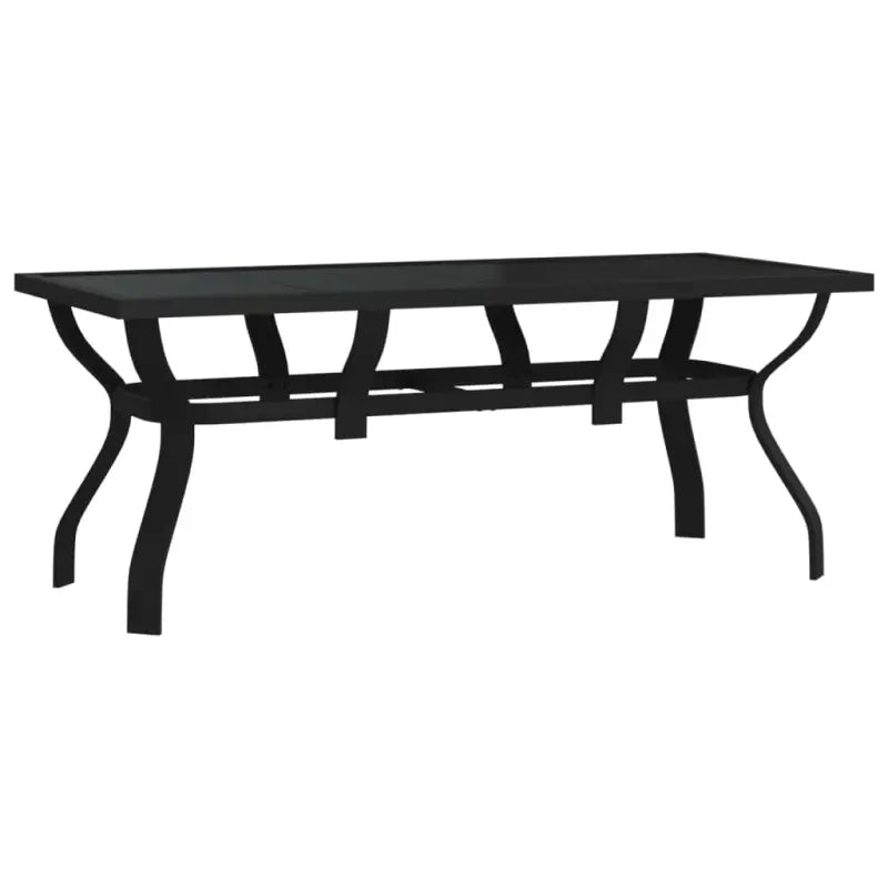 Klassieke tuintafel met gehard glazen blad en stabiele stalen poten - Tuintafels