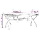 Klassieke tuintafel met gehard glazen blad en stabiele stalen poten - Tuintafels