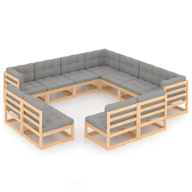 Klassieke tuintafelset van massief grenenhout voor ontspanning buiten - Naturel / Ja - Tuinsets