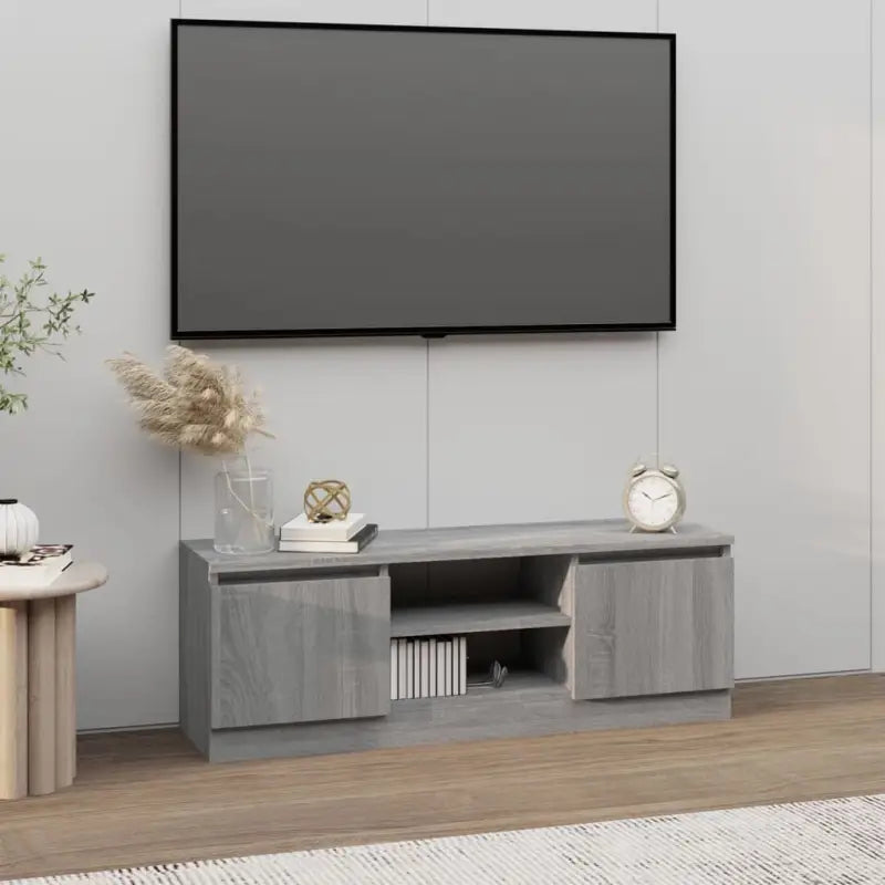 Klassieke TV-Kast met Deur in Hoogwaardig Bewerkt Hout - Grijs sonoma / 1 - Tv-meubels