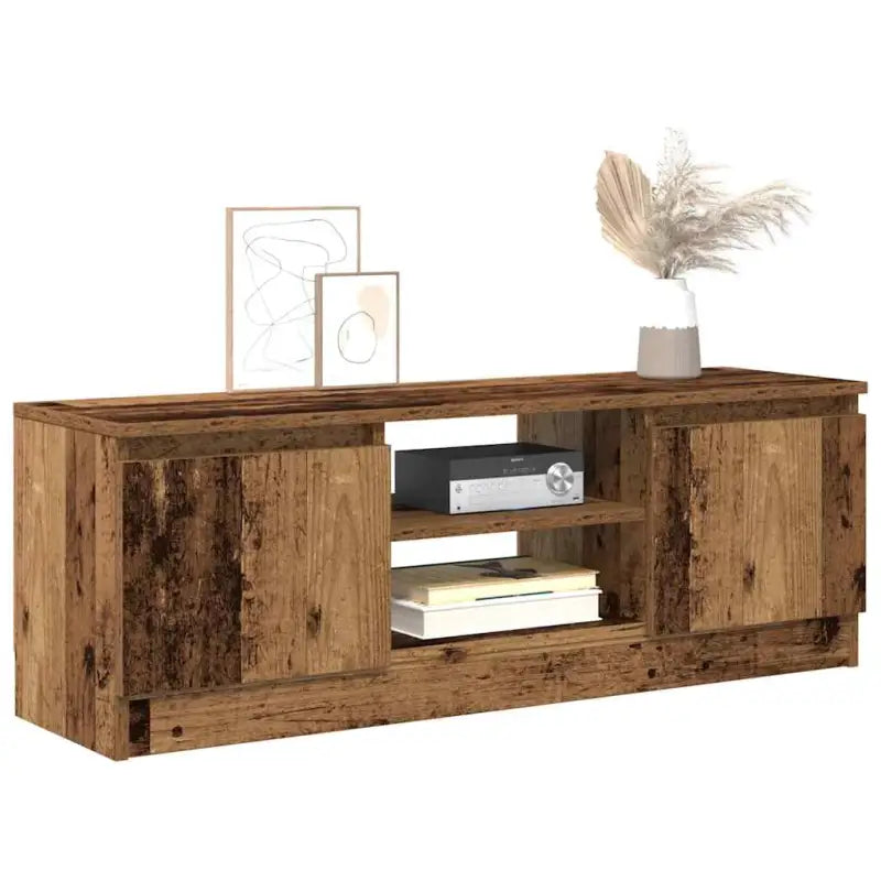 Klassieke TV-Kast met Deur in Hoogwaardig Bewerkt Hout - Oud hout / 1 - Tv-meubels