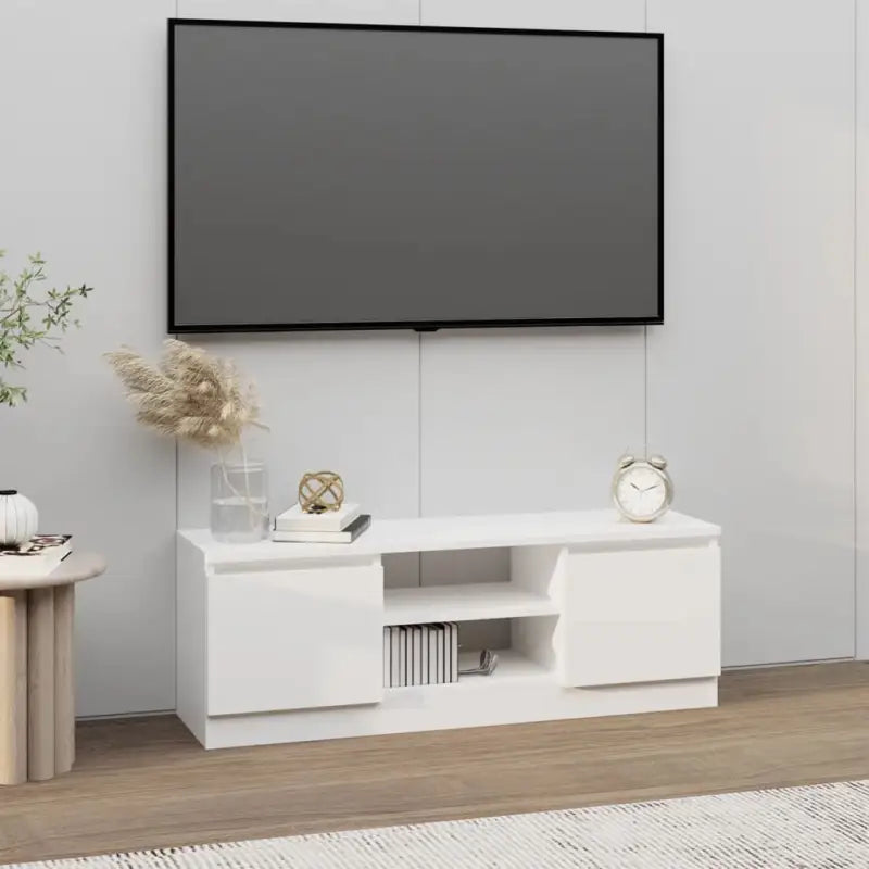 Klassieke TV-Kast met Deur in Hoogwaardig Bewerkt Hout - Wit / 1 - Tv-meubels