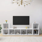 Klassieke tv-meubel in bewerkt hout met trendy en praktische uitstraling - Wit / 4 - Tv-meubels