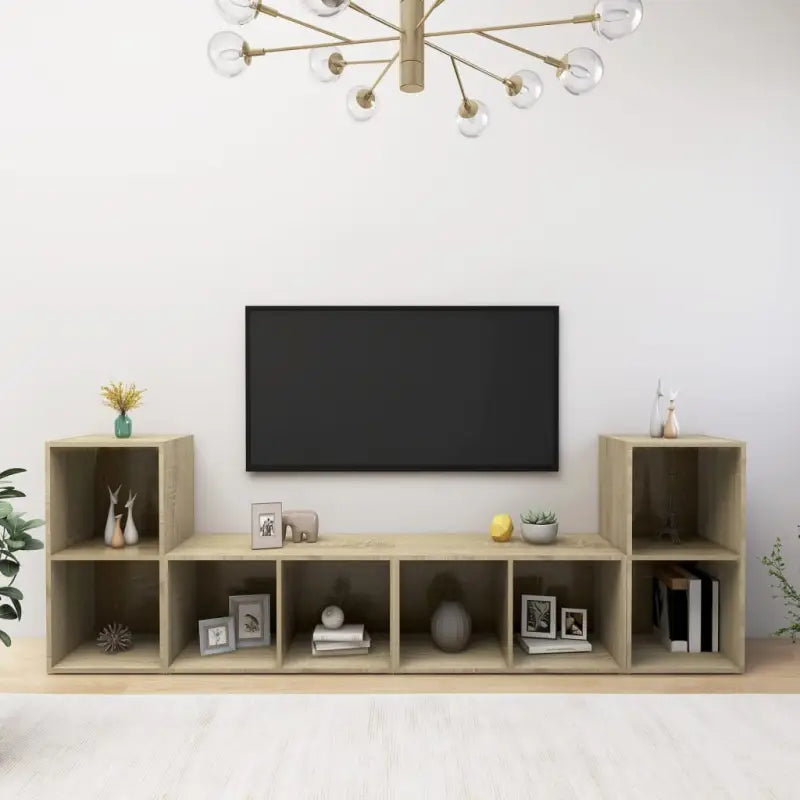 Klassieke tv-meubel in bewerkt hout met trendy en praktische uitstraling - Tv-meubels
