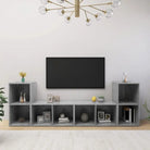 Klassieke tv-meubel in bewerkt hout met trendy en praktische uitstraling - Betongrijs / 4 - Tv-meubels