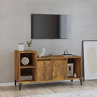 Klassieke Tv-meubel in grijs sonoma met bewerkt hout - Gerookt eiken / 1 - Tv-meubels