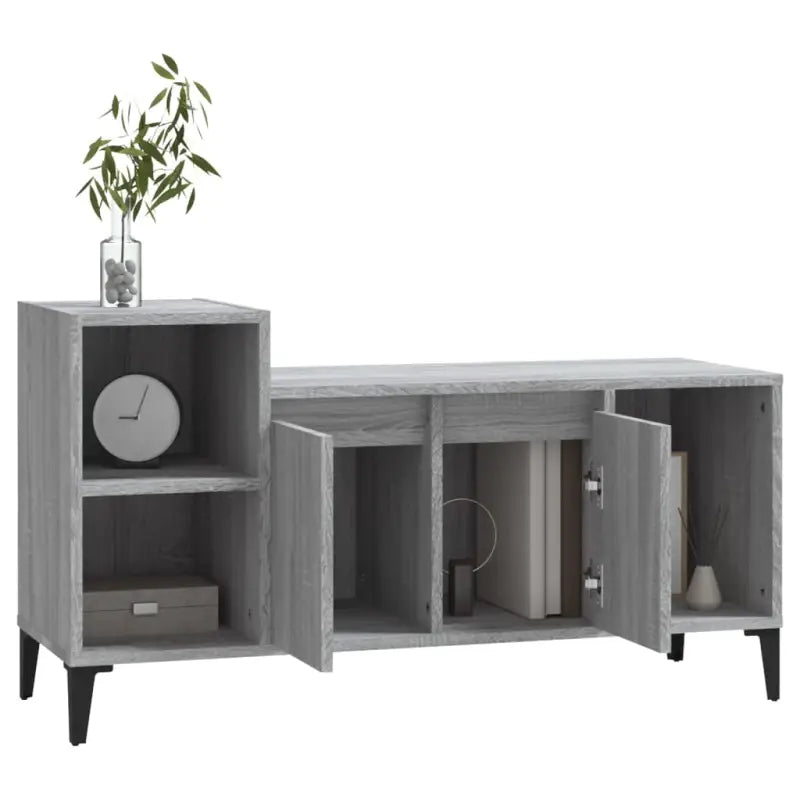 Klassieke Tv-meubel in grijs sonoma met bewerkt hout - Tv-meubels