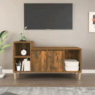 Klassieke Tv-meubel van bewerkt hout in grijs sonoma stijl - Gerookt eiken / 1 - Tv-meubels