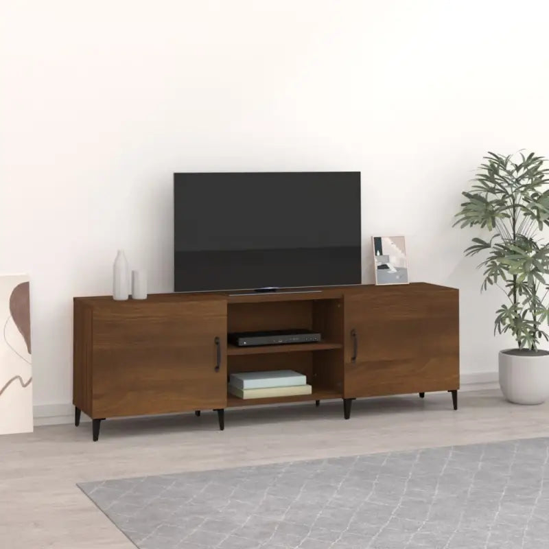 Klassieke Tv-meubel van bewerkt hout met hoge kwaliteit en vochtbestendigheid - bruin eikenkleur / 1 - Tv-meubels