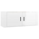 Klassieke Tv-meubels in bewerkt hout met hoogglans wit design - Hoogglans wit / 2 - Tv-meubels