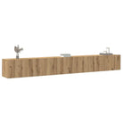 Klassieke TV-meubels in bewerkt hout met trendy en praktische design - artisanaal eikenkleurig / 3 / 80 cm - Tv-meubels