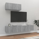 Klassieke TV-meubels in bewerkt hout met trendy en praktische design - Grijs sonoma / 3 / 80 cm - Tv-meubels