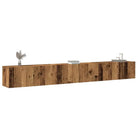 Klassieke TV-meubels in bewerkt hout met trendy en praktische design - Oud hout / 3 / 80 cm - Tv-meubels