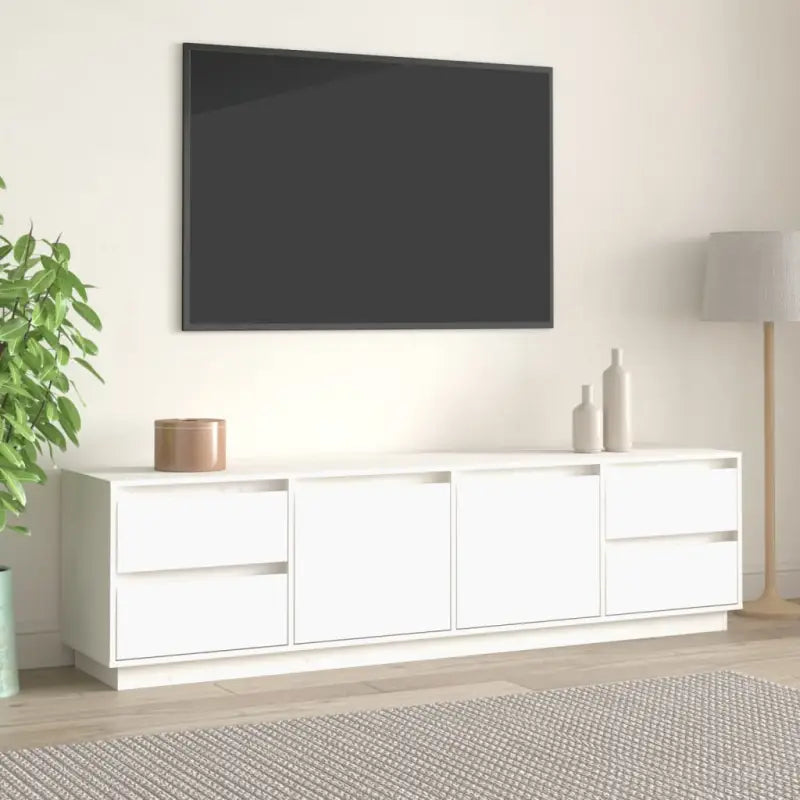 Klassieke Tv-Meubels in Massief Grenenhout voor een Trendy en Praktisch Design - Wit / 1 - Tv-meubels