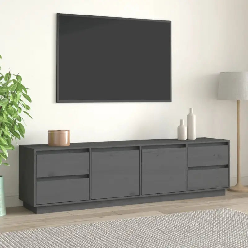 Klassieke Tv-Meubels in Massief Grenenhout voor een Trendy en Praktisch Design - Grijs / 1 - Tv-meubels
